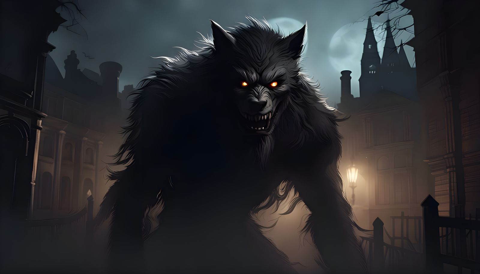 Werewolf of London: Digital Illustration in Brush Stroke Sty...