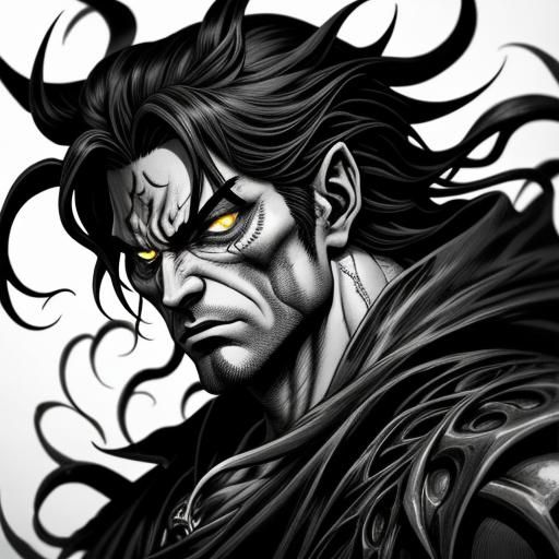 Massive Symbiote Knull Portrait in Manga Style