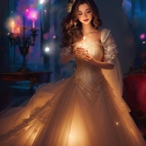 Glowing Ball Gown: Warmth and Excitement of Love
