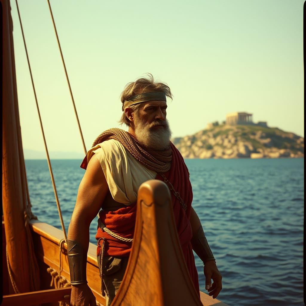 Athenian General Contemplates the Horizon on his Trierem