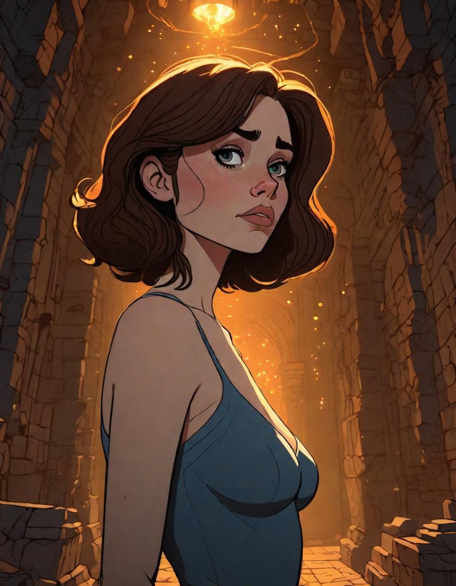 Hyperdetailed Dungeon Portrait in Animated Style