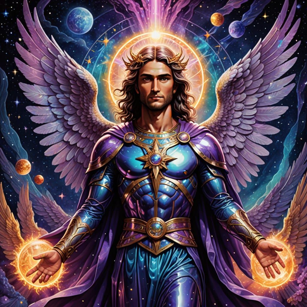 Archangel Zadkiel: Holographic Astral Cosmic Illustration