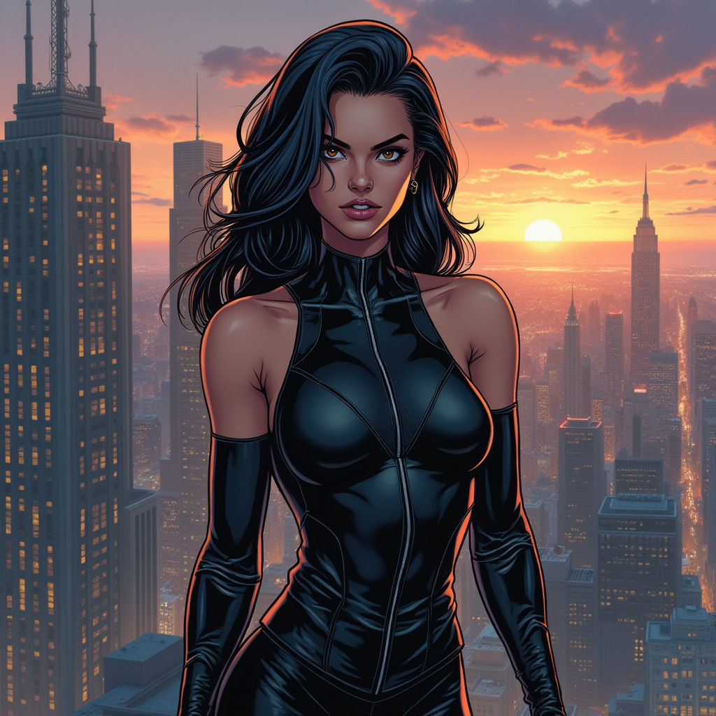 Gotham Guardian: Sleek Future in Comic Book Style