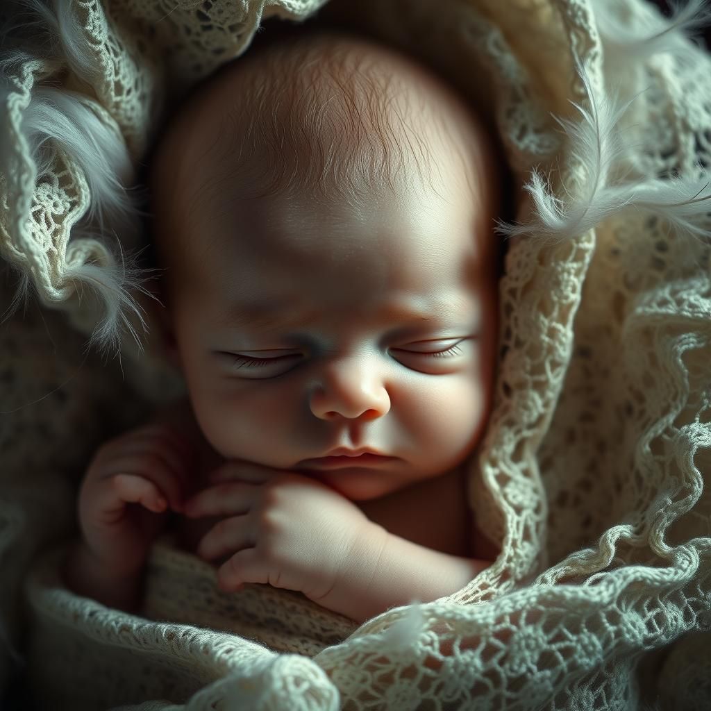 Ethereal Infant in Dreamlike Lighting