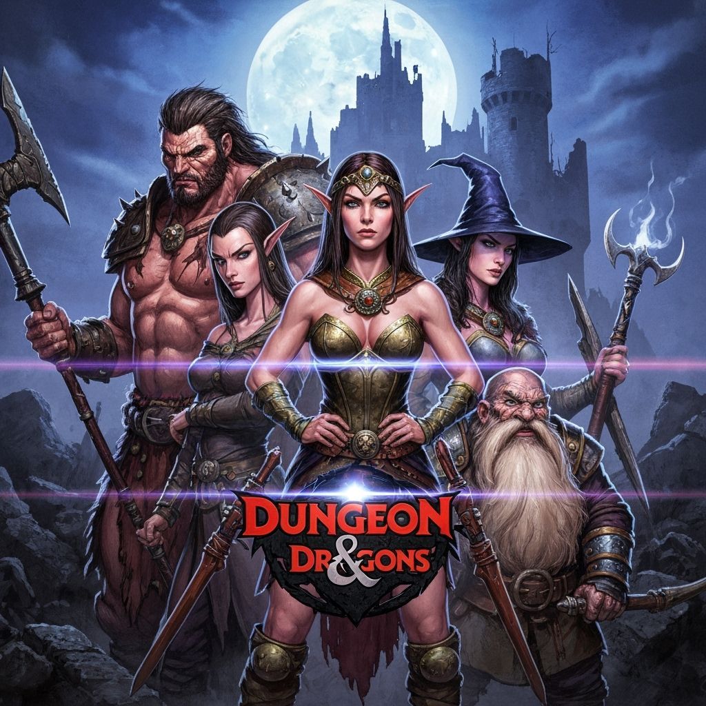 Fantasy Heroes in Graphic Novel Style with Vibrant Colors