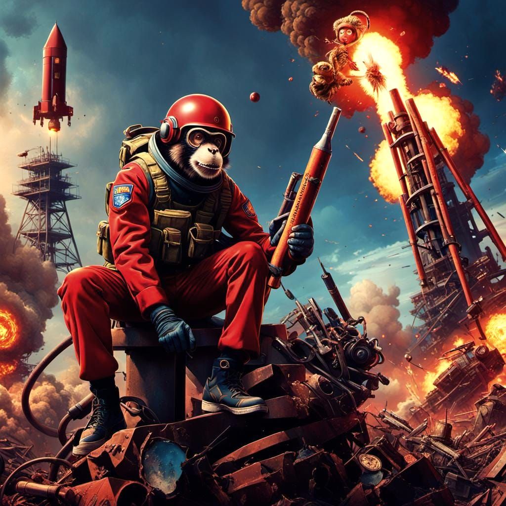 Post-Apocalyptic Soldier Juggling Dynamite