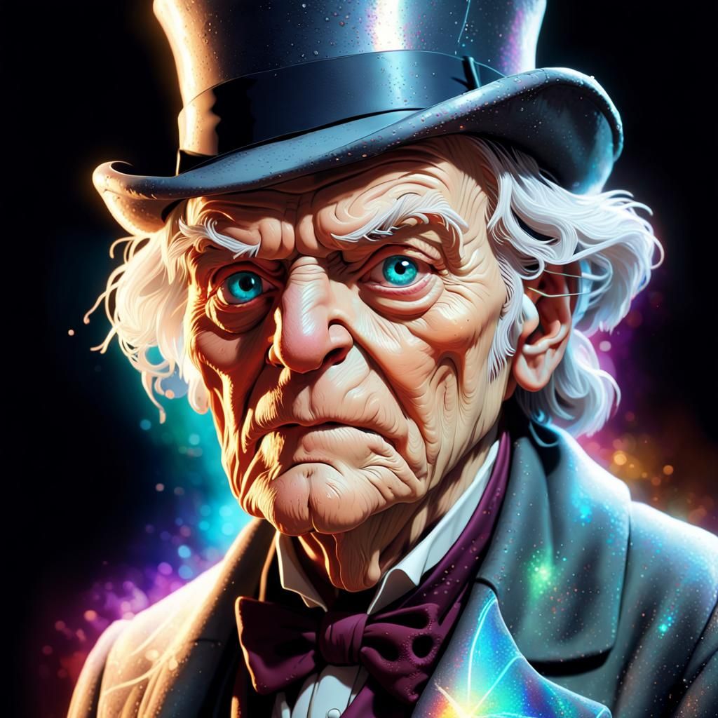 Holographic Portrait of Ebenezer Scrooge in 3D
