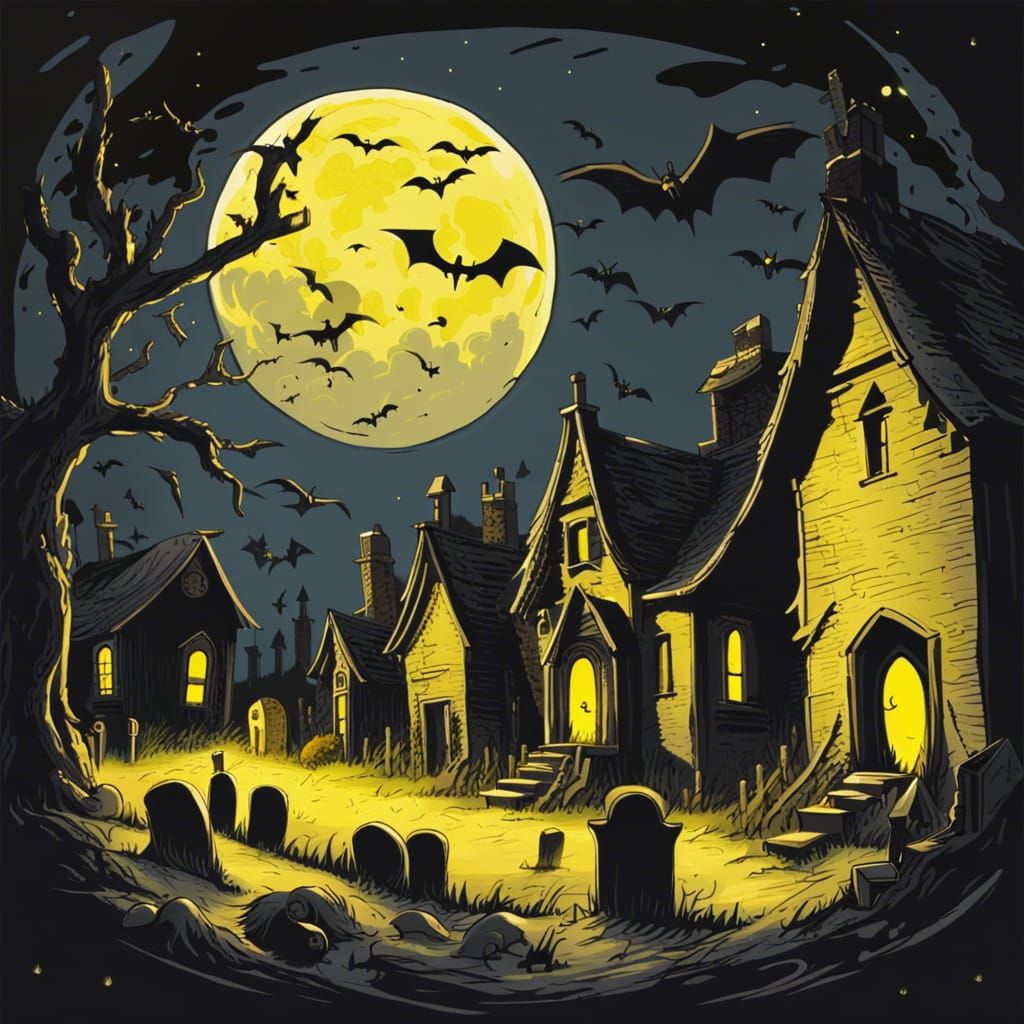 Ghosts Rise Over Haunted Village Graveyard