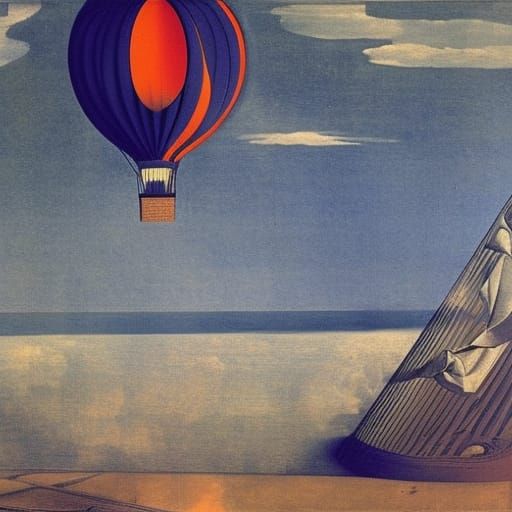 Surreal Hot Air Balloon Voyage: Neoclassical Cubism