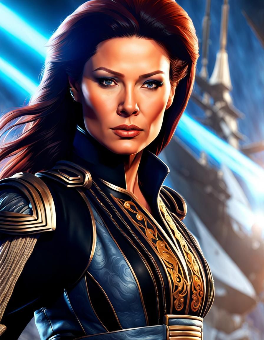 Catherine Zeta Jones as Space Pirate in Hyperrealism