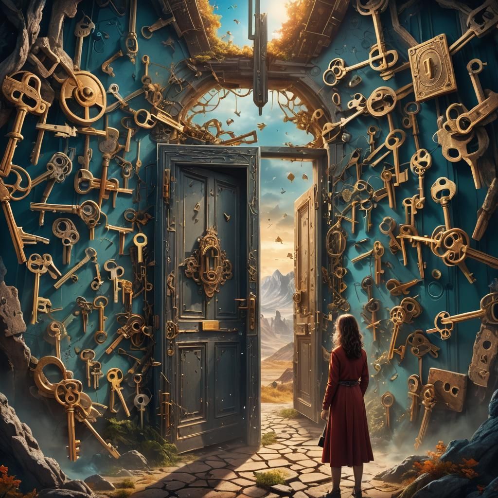 Keys to Surreal Realms: A Digital Fantasy Art