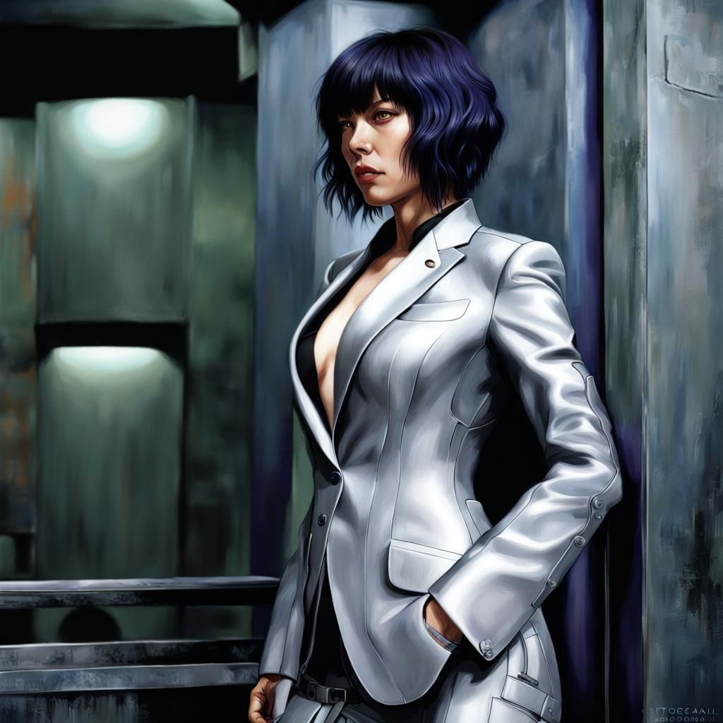 Motoko Kusanagi in Suit: Ghost in the Shell Style
