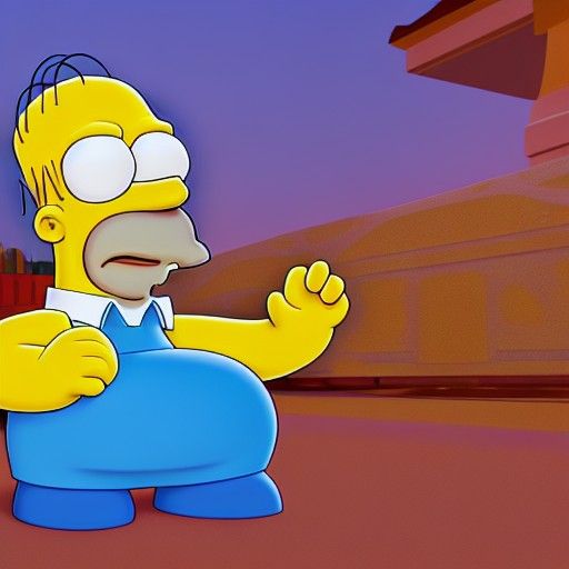 Homer Simpson in Pixar-style 3D Rendering