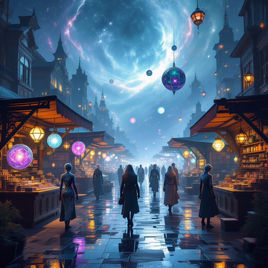 Surreal Marketplace Across Parallel Universes