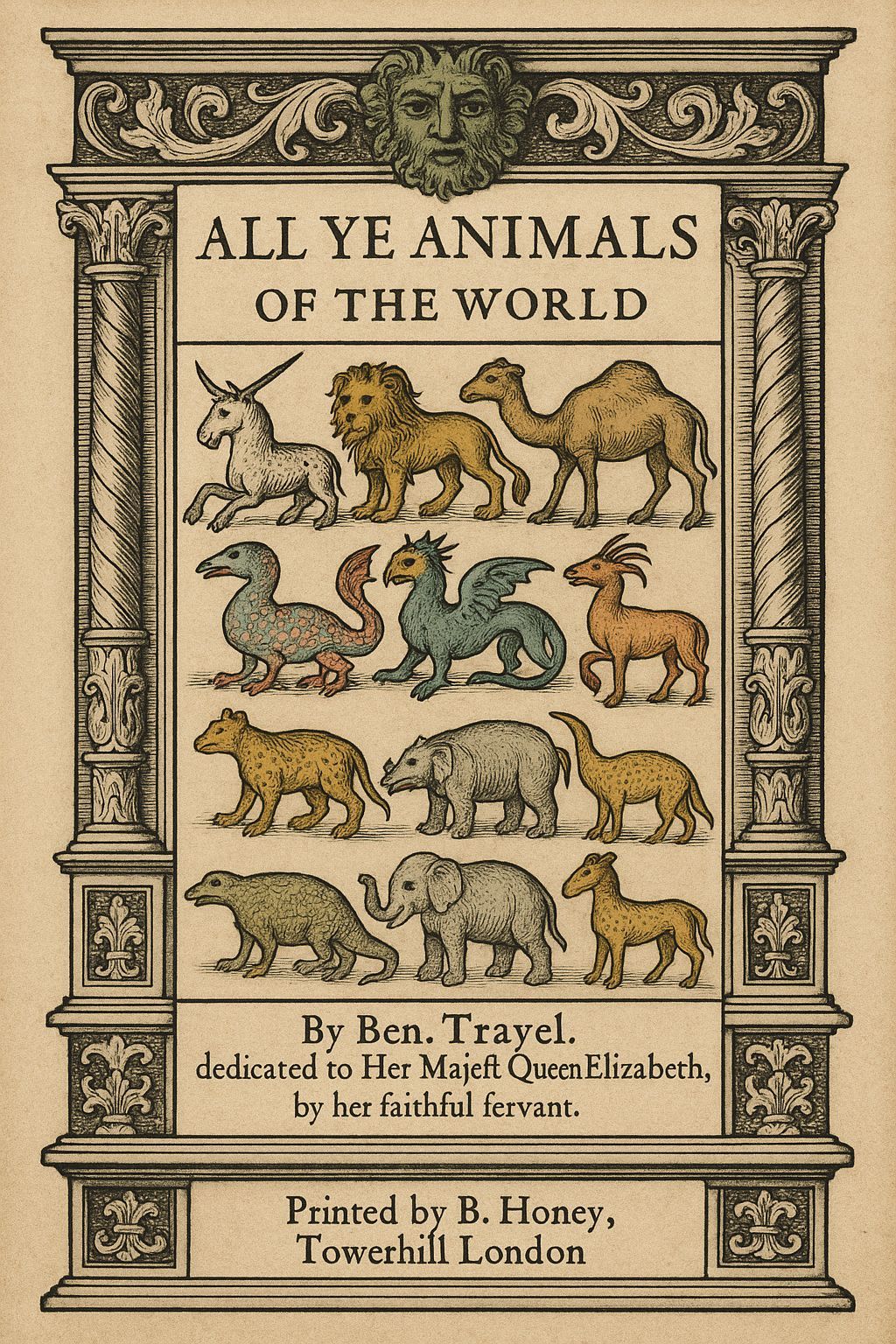 Medieval Book Frontispiece: All Ye Animals of the World