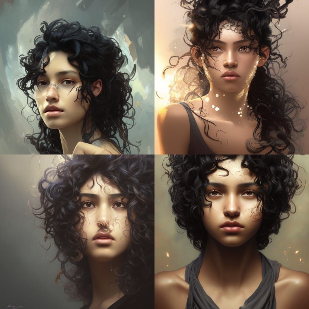 Detailed Portrait of a Young Mexican Girl