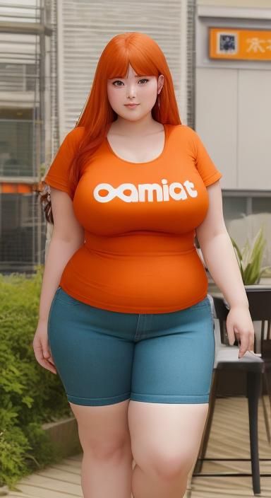 Anime Style: Chubby Girl with Orange Hair