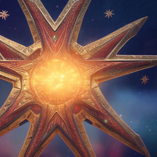 Fantastical Christmas Star in Detailed Matte Painting