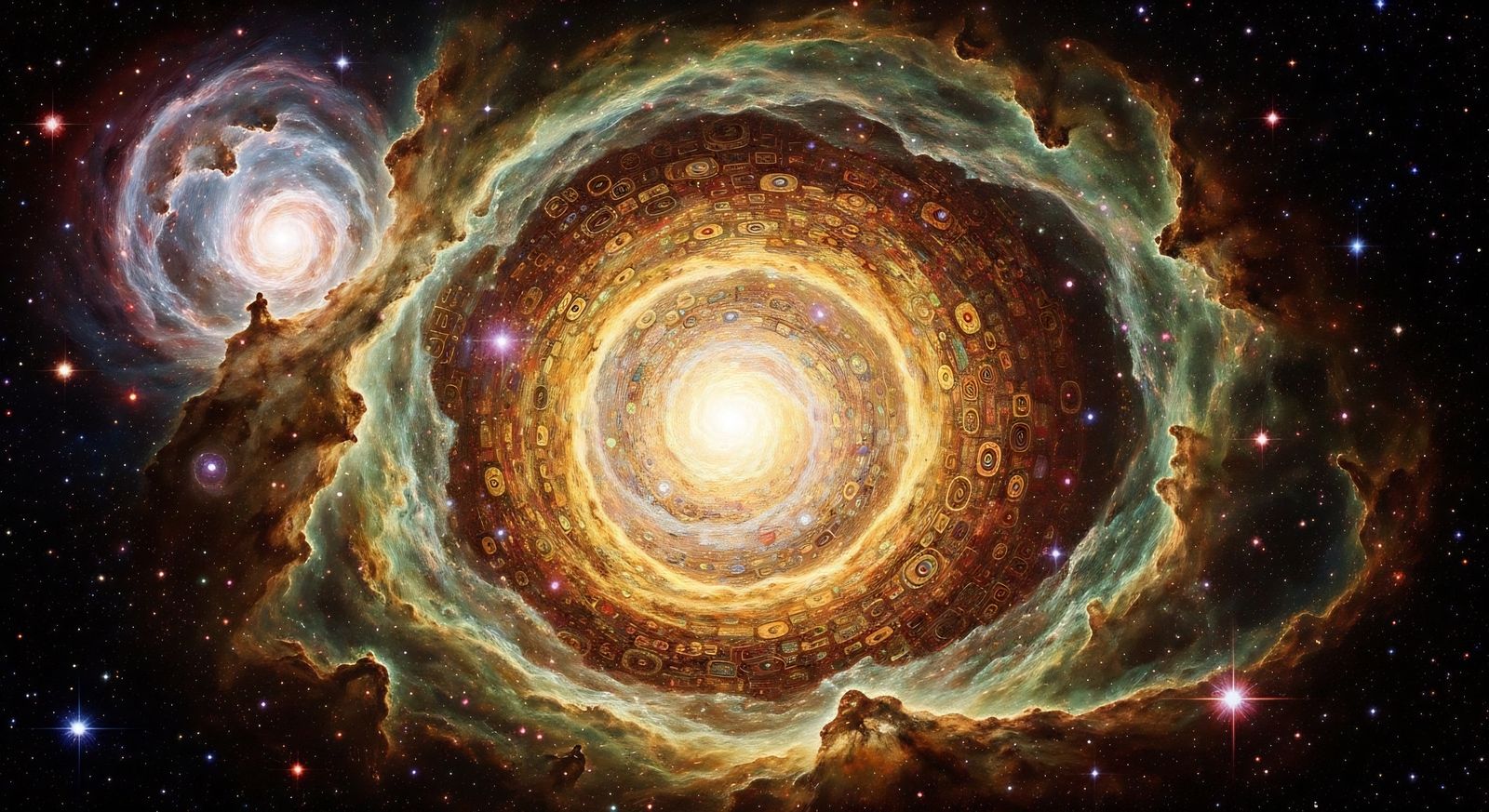 Abstract Nebula in Art Nouveau Style