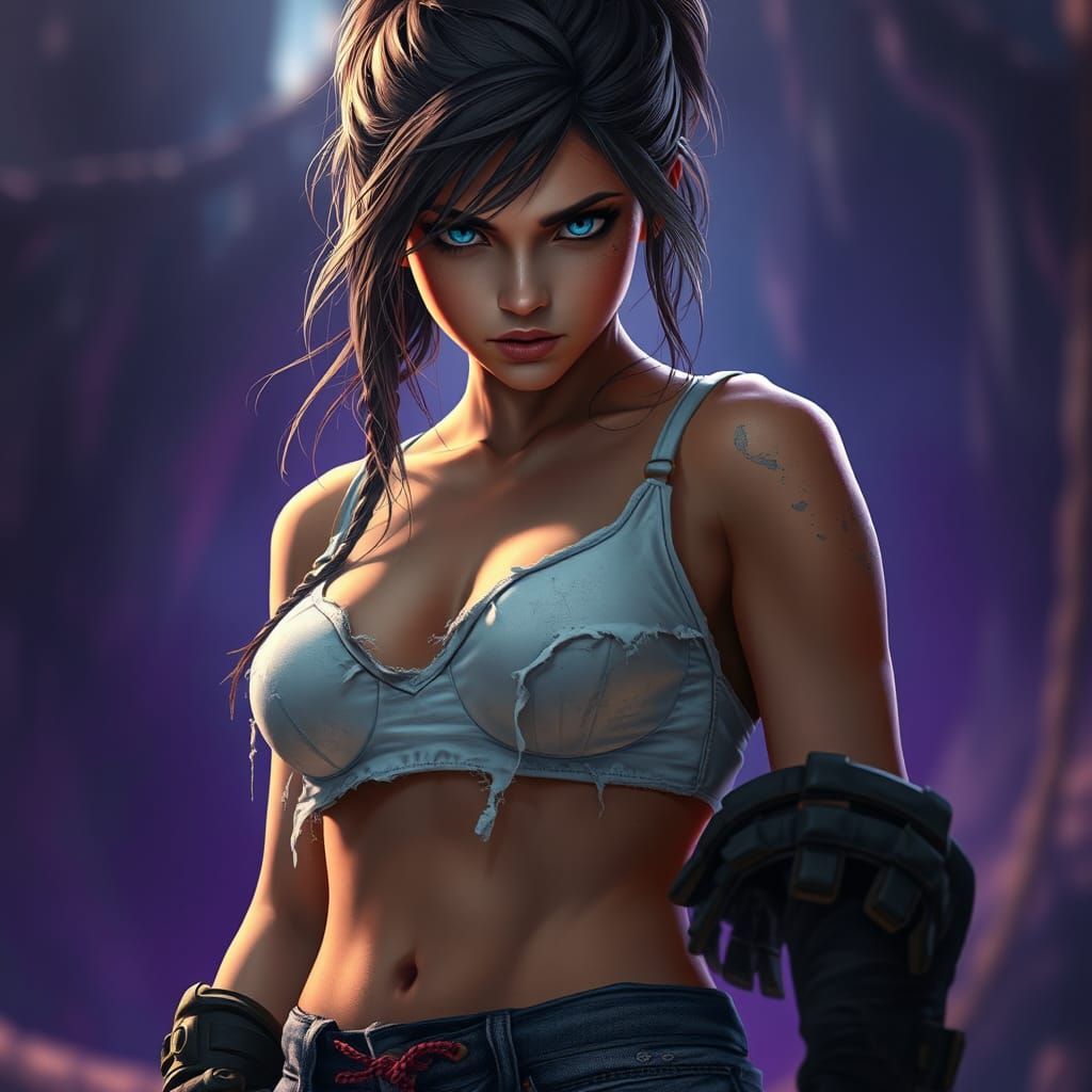 Fantasy Woman with Piercing Blue Eye