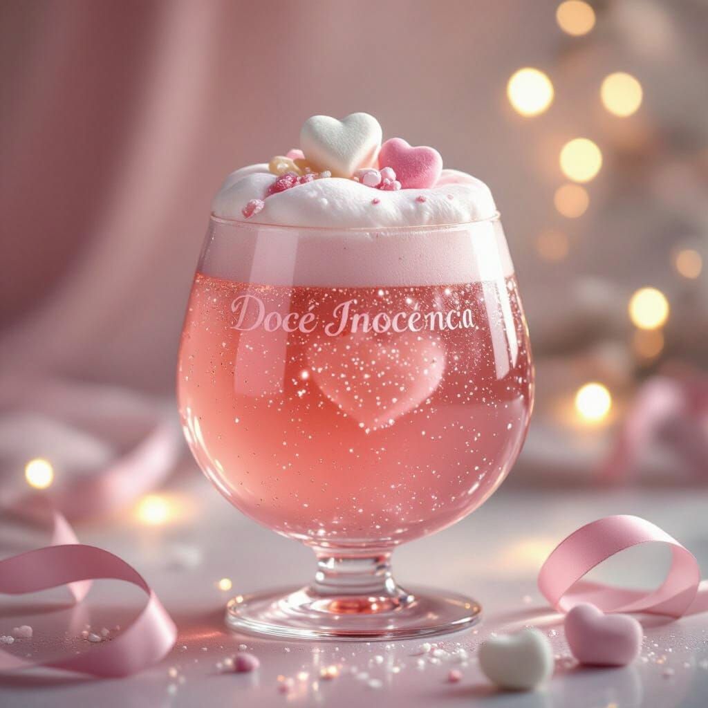 Doce Inocência: Pink Sparkling Drink in Pastel Hues