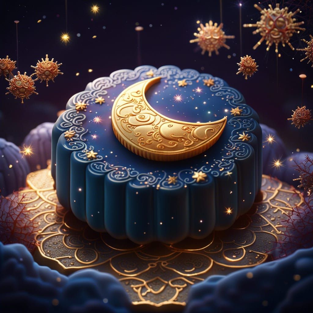 Sparkling Moon Cake Detailed Matte Painting