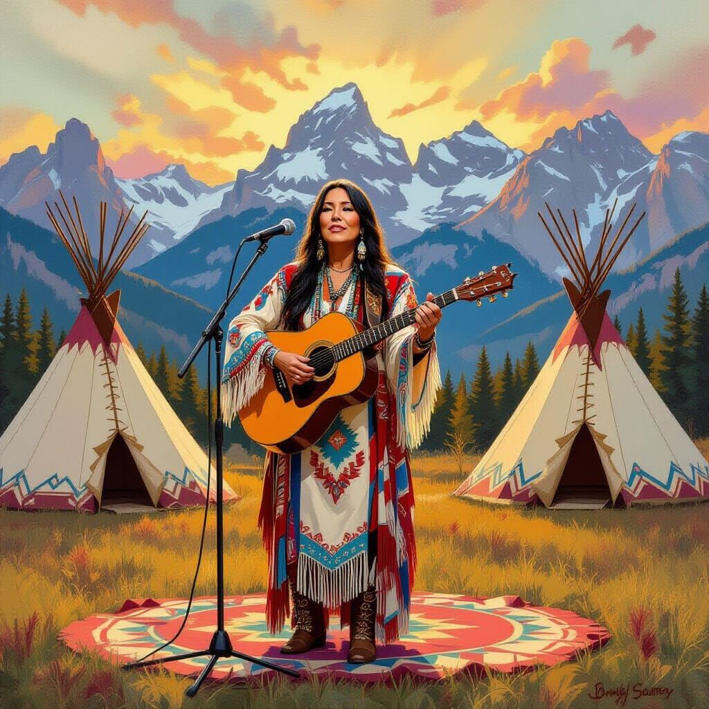 Buffy Sainte-Marie Concert Amidst Rocky Mountains