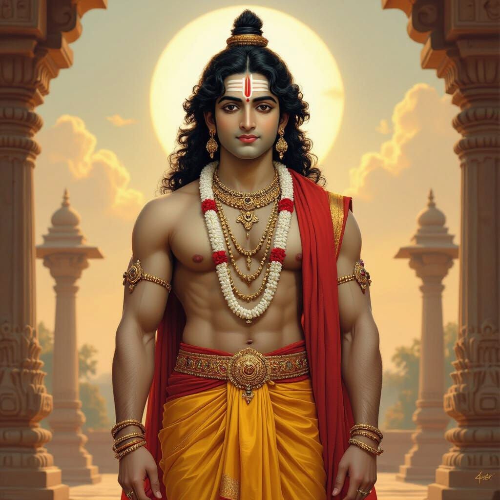 Young Lord Rama Portrait in Ancient Ayodhya