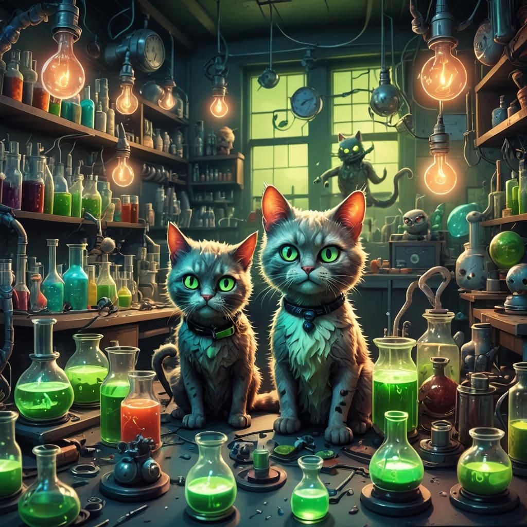Mad Scientist Kitty Animates Zombie Animals
