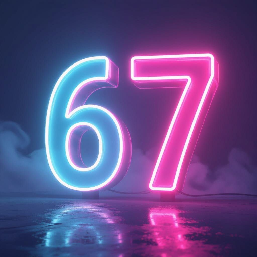 Vibrant Neon 67 in Early 2000s Digital Art Style