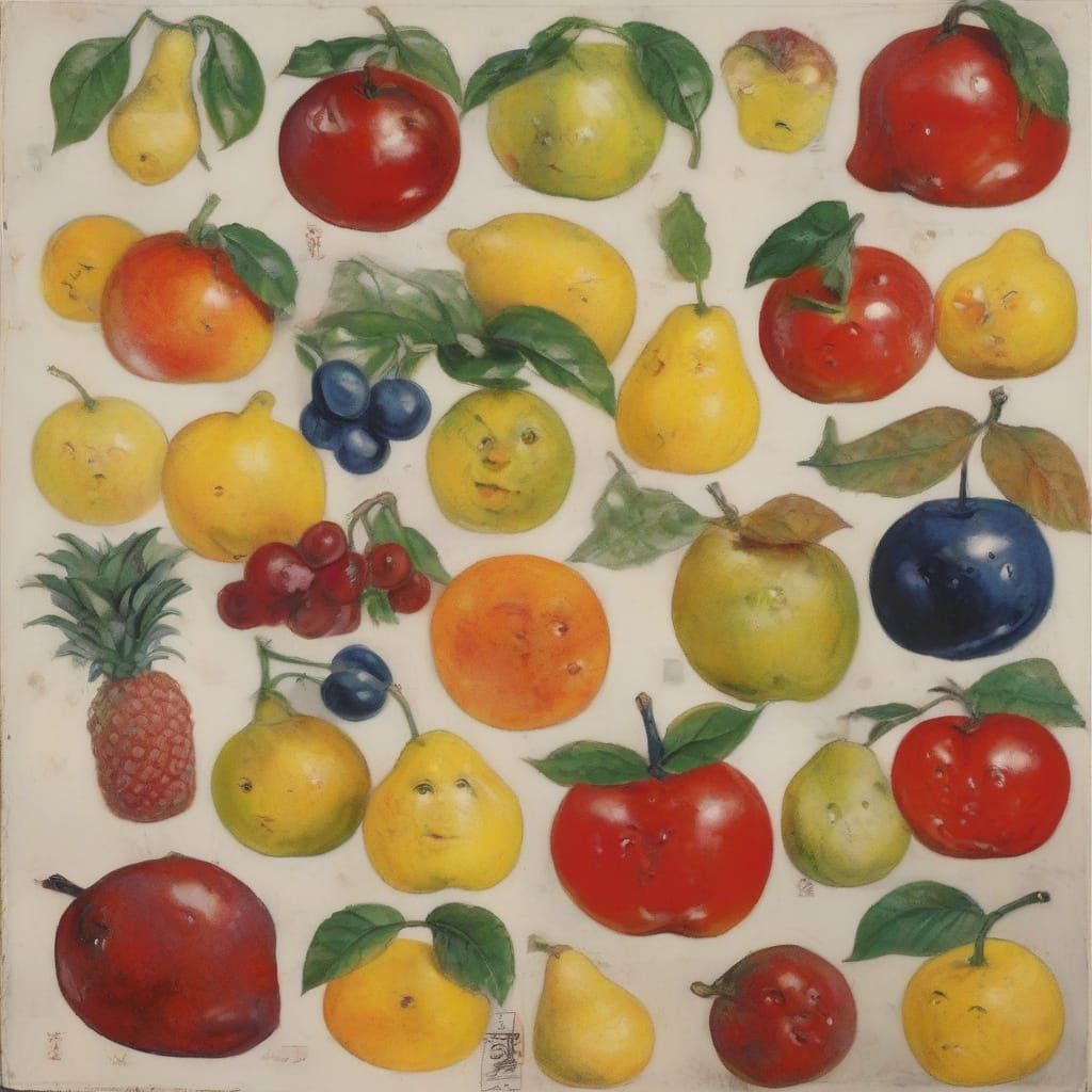 Fruit Portraits in Whimsical Style
