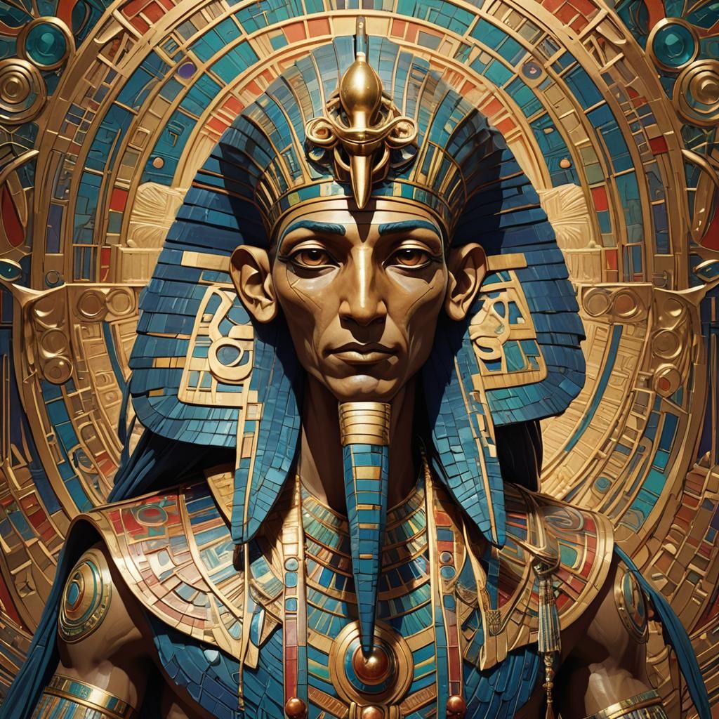 Mystical Thoth Portrait in Art Nouveau Style