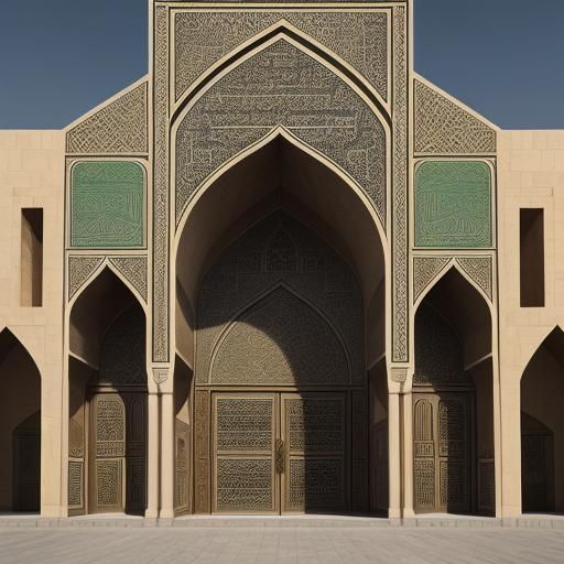 Baghdad Building: Islamic Architecture with Geometric Patter...