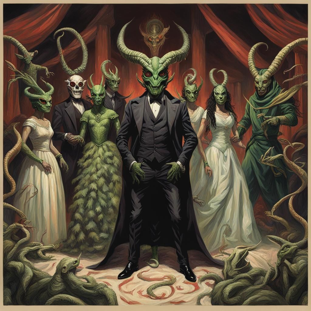 Sinister Masquerade Ball with Mythical Creatures