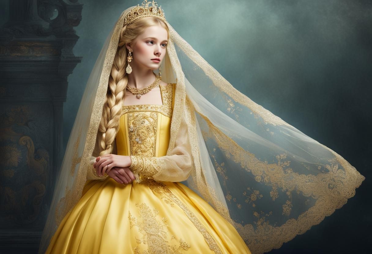 Elegant Russian Princess in Traditional Attire