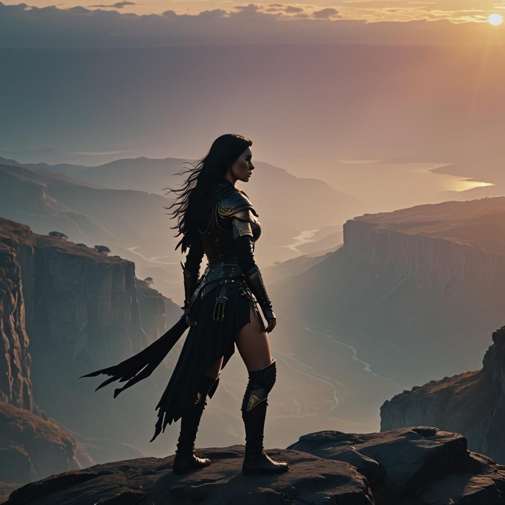 Warrior Princess at Dawn: Cinematic Film Still