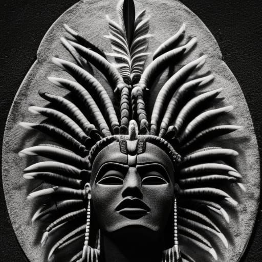 Majestic Zapotec God in Vantablack Styling