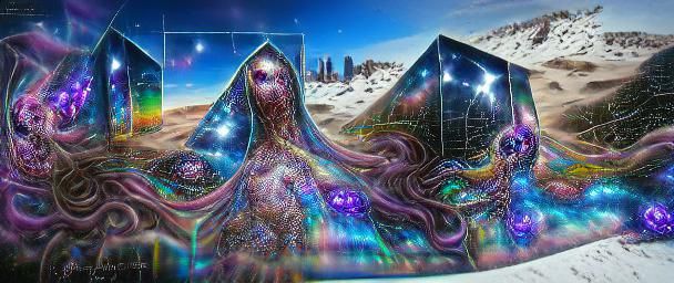 Ethereal Eldritch Being in Starry Sahara