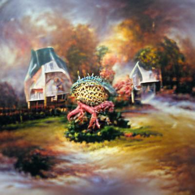 Idyllic Cottagecore Scene in Kinkade Style