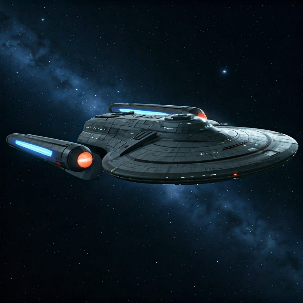 Compact Starfleet Frigate in Industrial Gray and Blue