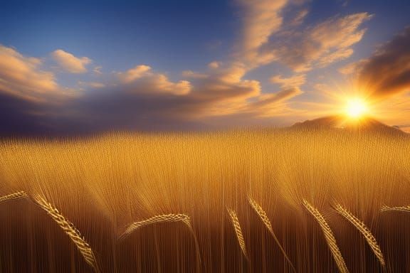 Golden Barley Fields at Golden Hour