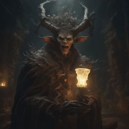 Demon of Light in Dark Fantasy Style