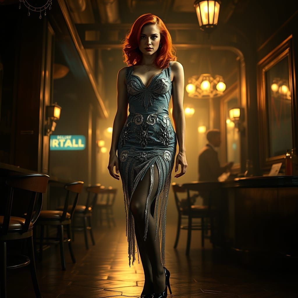 Glamorous Flapper Portrait in 1920s Style