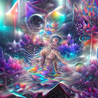 Cosmic Dreamscape: Holographic Astral Illustration