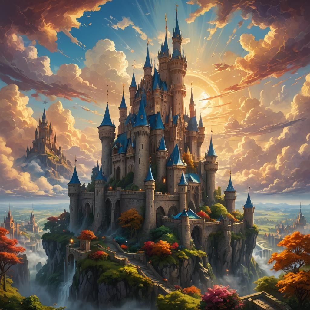 Regal Castle in the Sky: Epic Fantasy Art