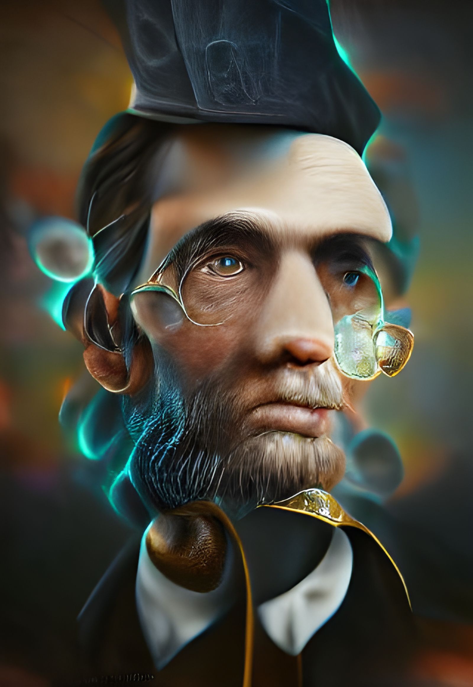 Steampunk Abraham Lincoln in Alchemist Style, Digital Art