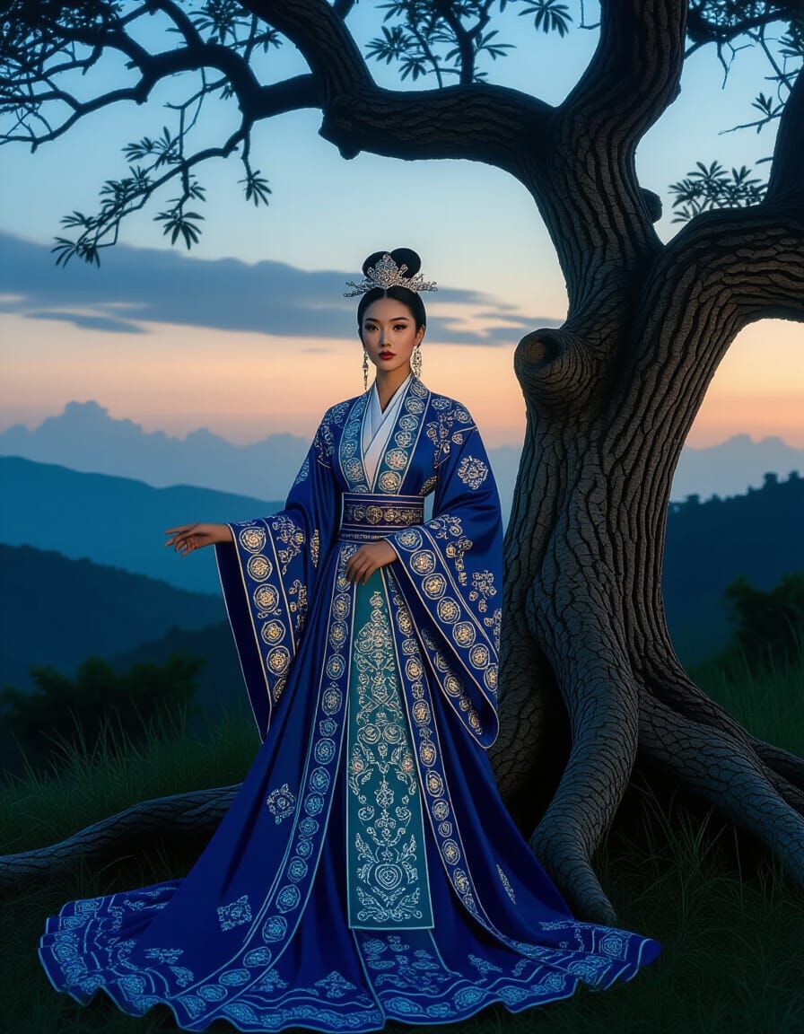 Hmong Queen in Baroque Art Nouveau Portrait
