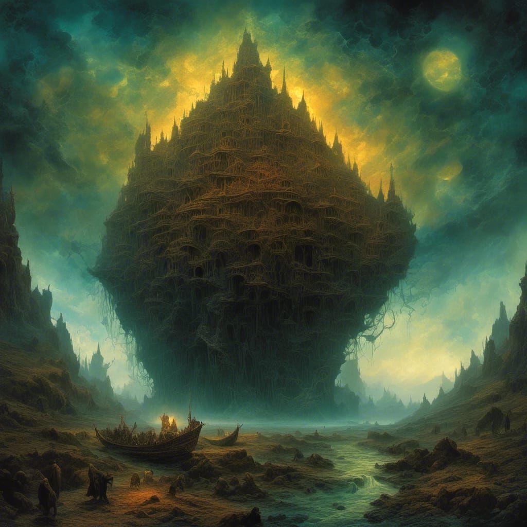 Omnipotent evil in the style of Zdzisław Beksiński