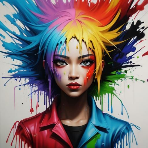 God in Vibrant Graffiti Art