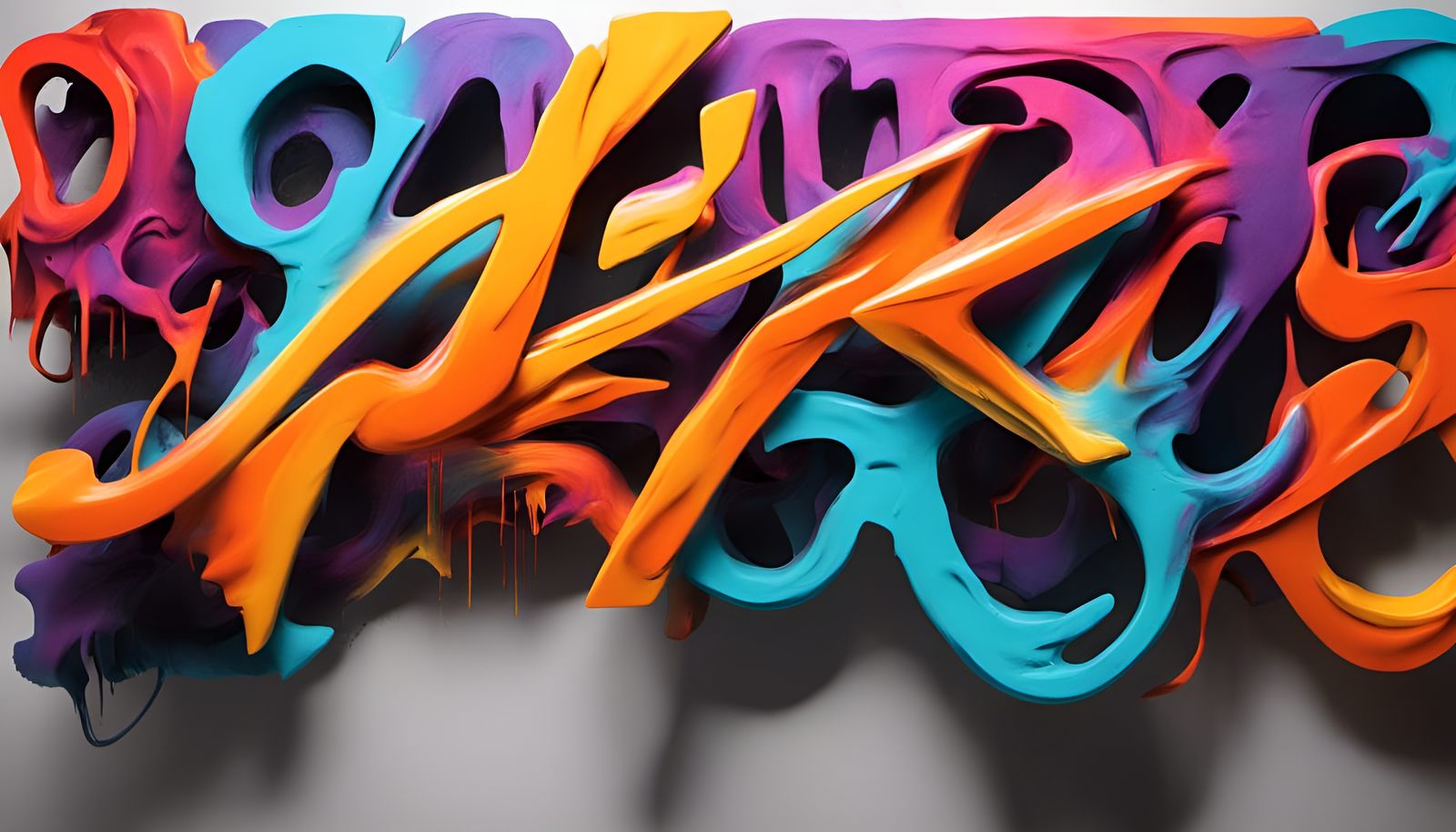 Volumetric 3D Graffiti Gel Sculpture Design